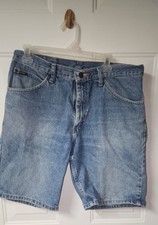 Lee Jean Shorts Men  s 34 Blue Medium Wash Denim Casual American Classic Style