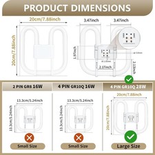 FLUORESCENT LIGHT BULB 2D 4 PIN 2 PIN 16W 28W 38W SLIM LAMP TUBE ENERGY SAVING