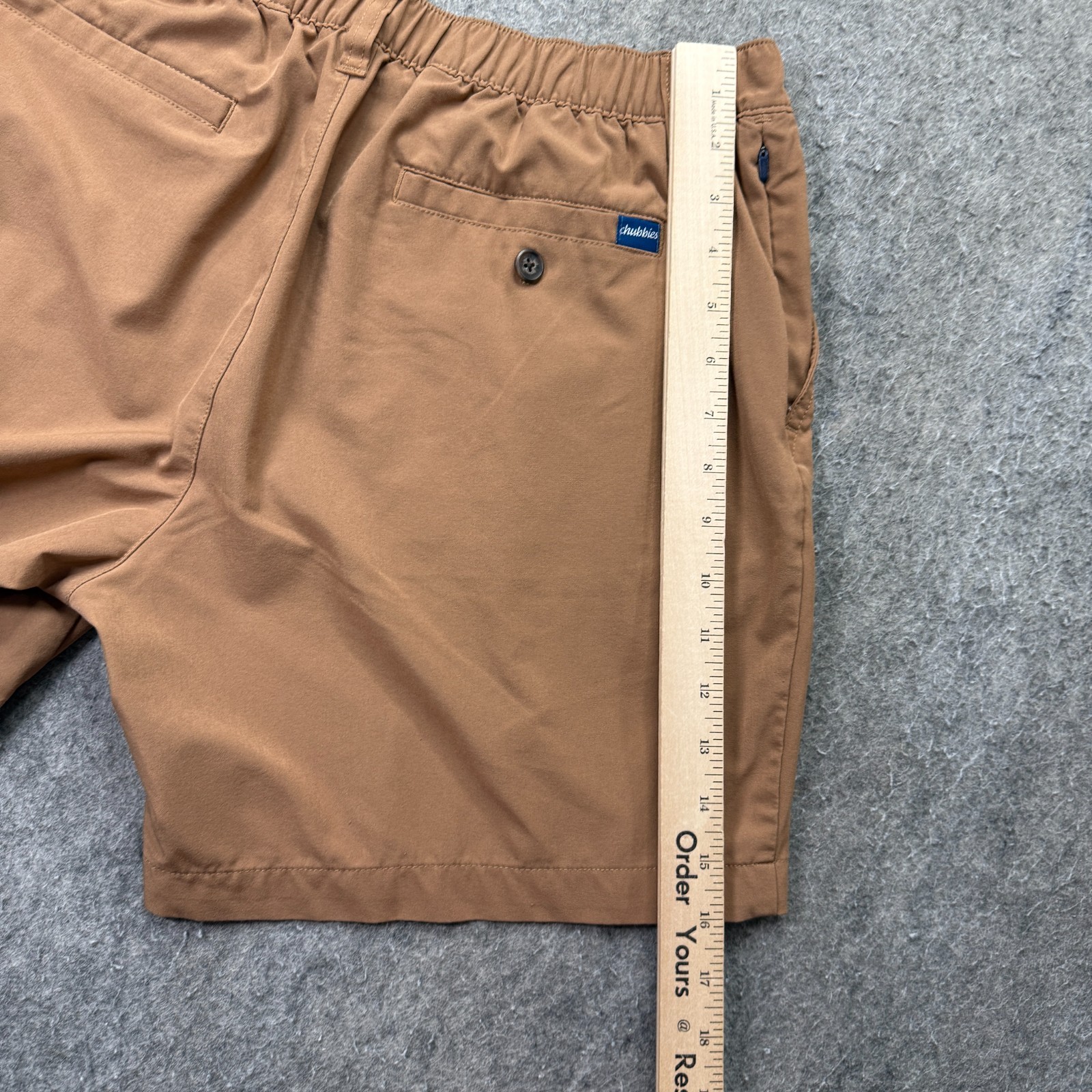 Chubbies Staples Shorts Men L Brown 6" Elastic Regular Fit Stretch b182