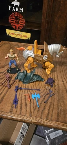 VINTAGE HEMAN MOTU FIGURE, VEHICLE, AND MANY ACCESSORIES ORIGINAL!!!