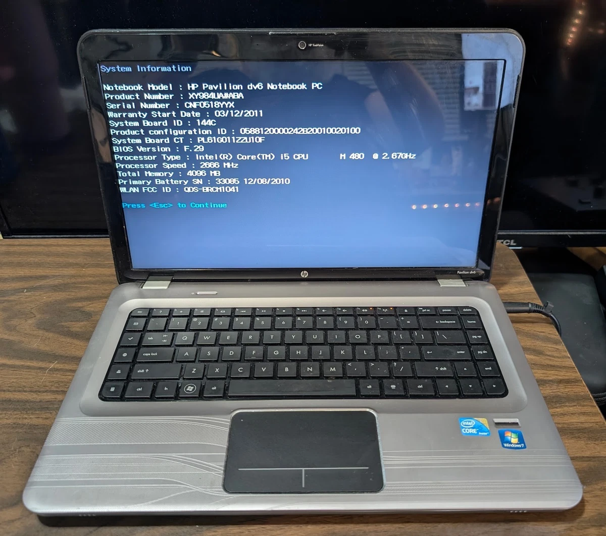 Windows10 HP Pavilion dv6 Core i5 4GB/SSD 240GB 【公式通販】