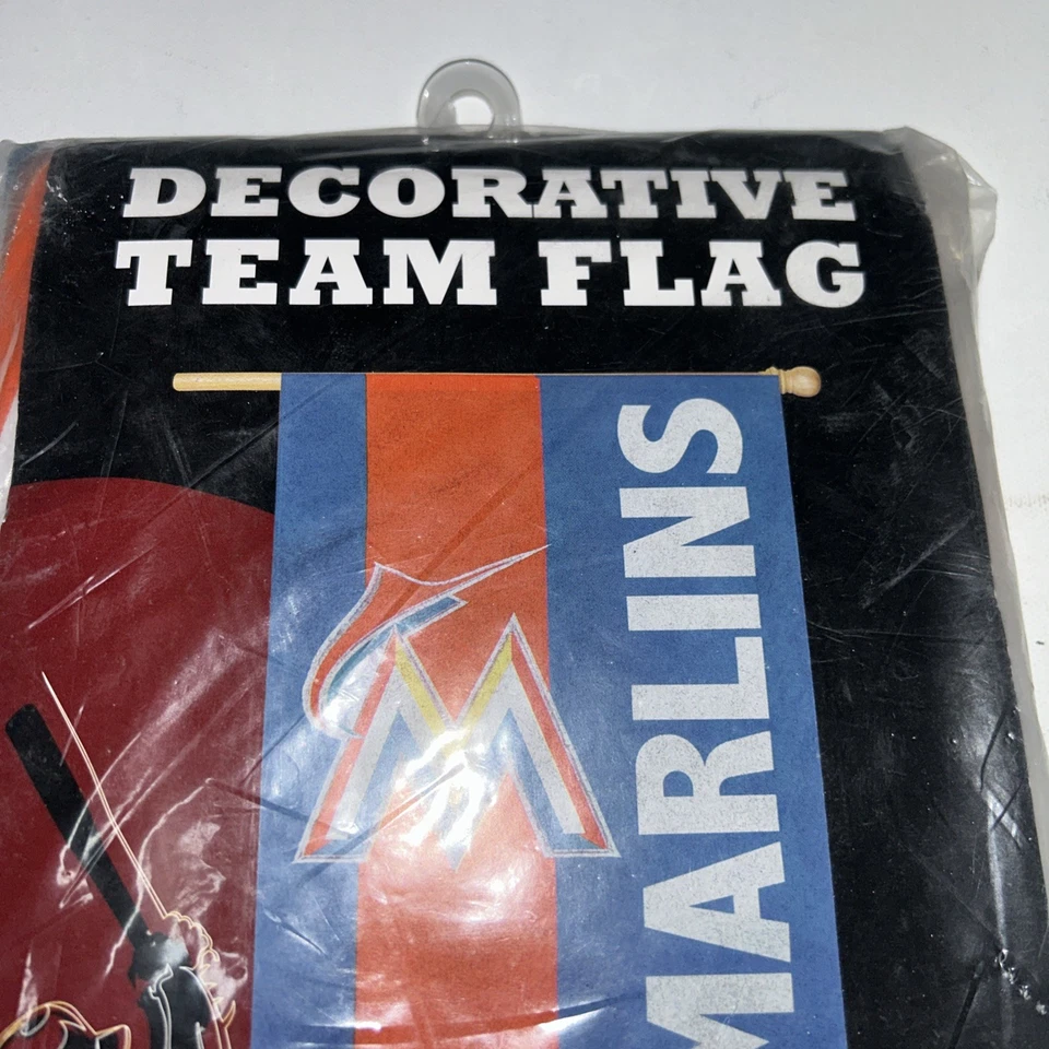 Bandera de casa premium de doble cara de los Miami Marlins, apliques adornados,... Foto 2 de 3