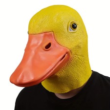 Yellow Duck Funny Mask Party Dance Performance Latex Headgear Halloween