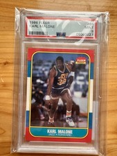 1986-87 Fleer Karl Malone #68 (RC) MINT PSA 9
