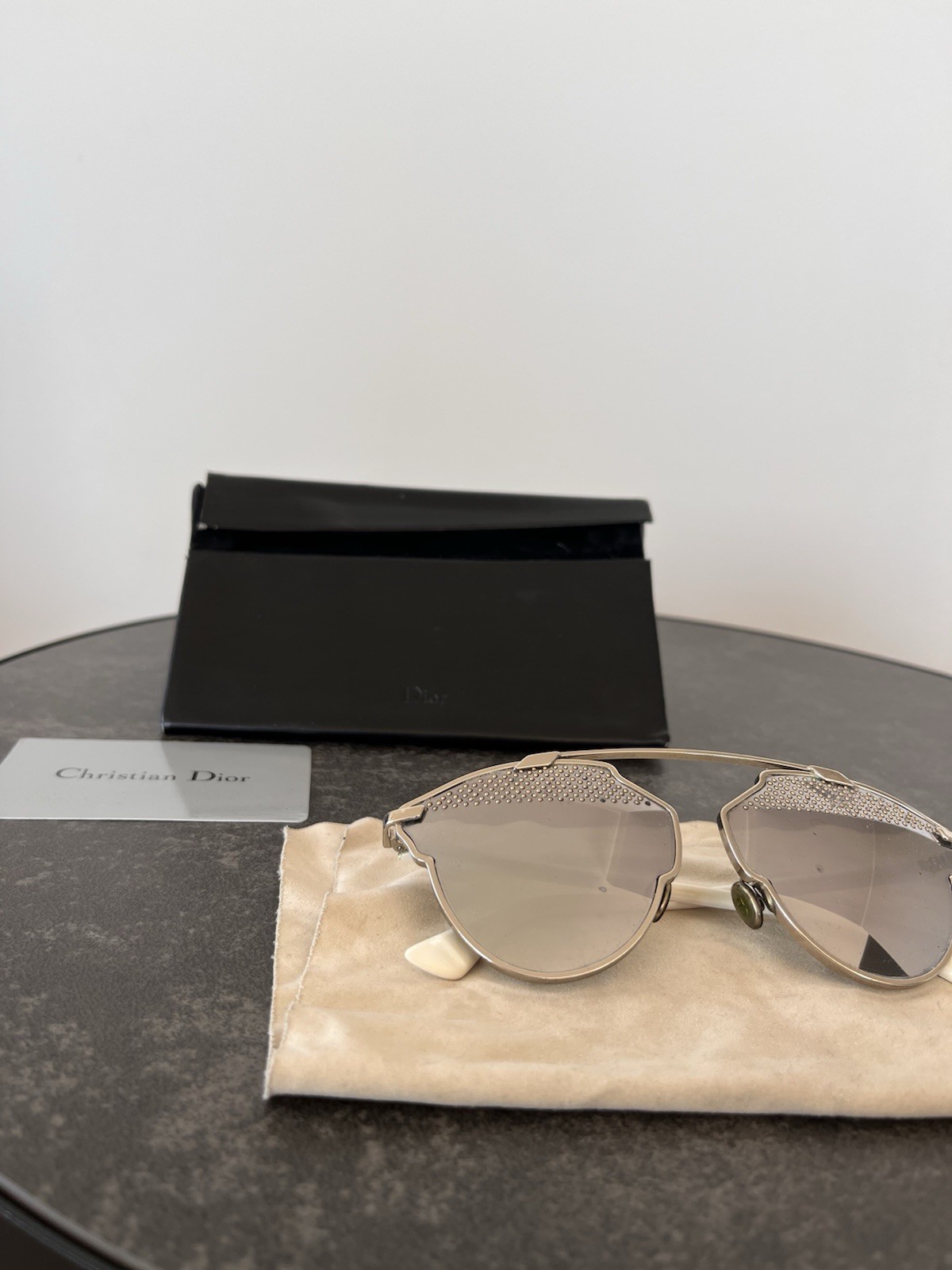 Christian Dior So Real Mirrored Sunglasses-Case+Cloth+Box, excellent condition 