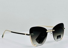 GISELLE 8GSL28216 GOLD Womens Classic Cat Eye Half Rim Sunglasses Grey Lens