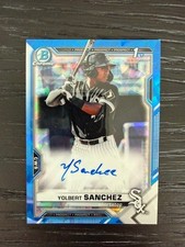 2021 Bowman Chrome Sapphire #BSPAYS White Sox Yolbert Sanchez ROOKIE AUTO
