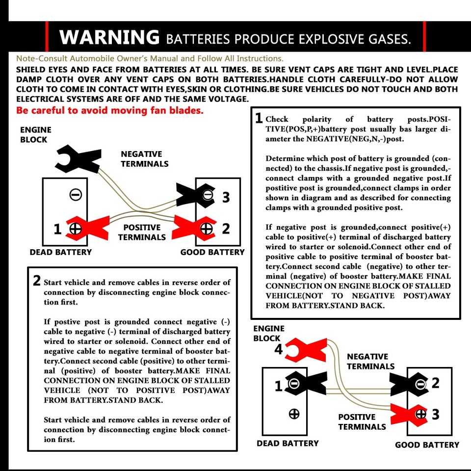 Jumper Wires HEAVY DUTY 10 GAUGE 12 FT BATTERY BOOSTER CABLE EMERGENCY POWER JUMPER 200 AMP E Car Jumper Cables - Foto 5