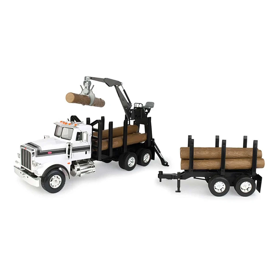 ERTL 1/16 Big Farm Peterbilt Model 367 Log Truck with Pup Trailer and Logs 46720 - Image 2 of 4