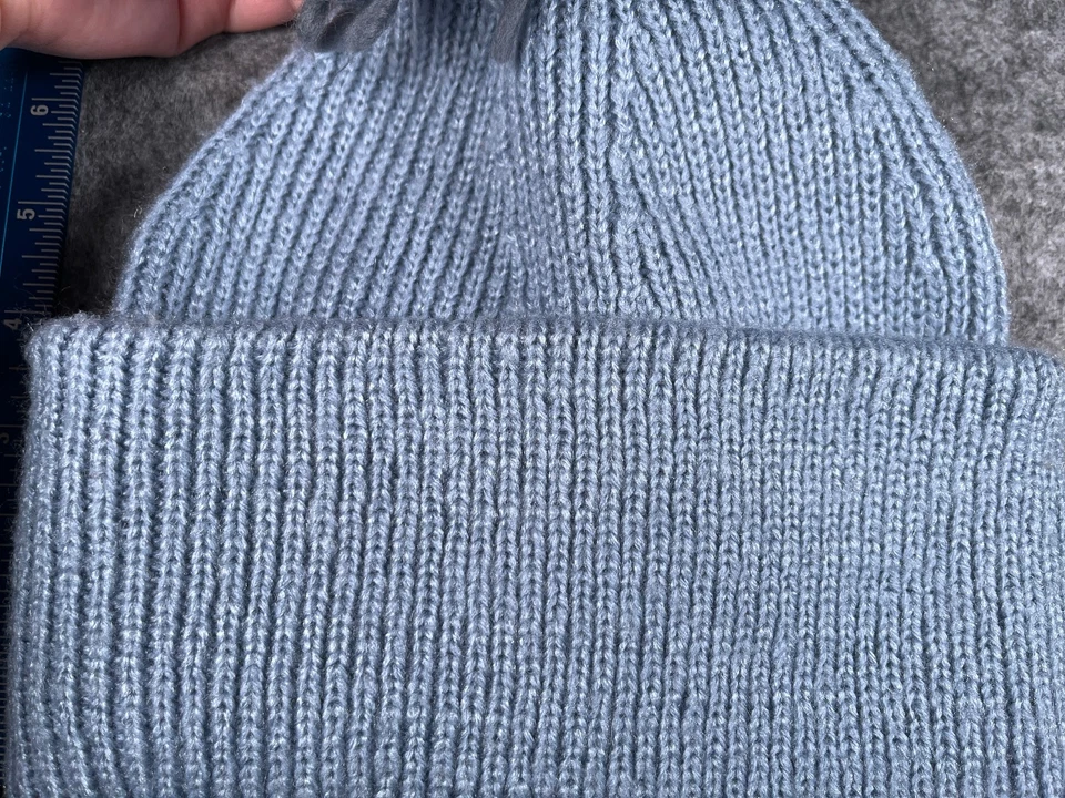 H&M Gorro Toque Mujer Talla Única Azul Tejido 100% Acrílico Pom Grande Invierno Nieve Esquí Foto 2 de 4