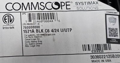 Commscope 1571A 24/4P Cat6 UTP Gel-Filled Direct Burial PE Cable Black /100ft