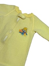Vintage 90s Paddington Bear by Eden Baby Footie Pajamas 18M Yellow Fleece Zip US