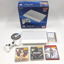 Sony PlayStation 3 Super Slim 500GB in Limited Edition White w/ 4 Video Games