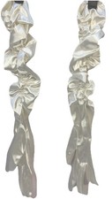 Ivory Ruched Opera Gloves 17 Stretch Satin Formal Costume One Size