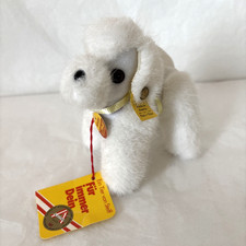 Vintage Steiff 1533/12 Whitey Dog Poodle Made in Austria 4"