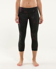 Lululemon Wunder Under Crop Leggings Midnight Iris Multi / Black Size 8