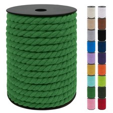 10mm Macrame Cord 75 Ft Natural Rope 3 Strand Twisted Cotton String Green