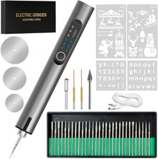 Cordless Electric Engraving Pen with 37 Bits, Portable USB-C Rechargeable Engrav