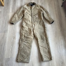 Vtg Walls 12/8 Premium Insulated Duck Canvas Coveralls 48 Reg Distressed Work