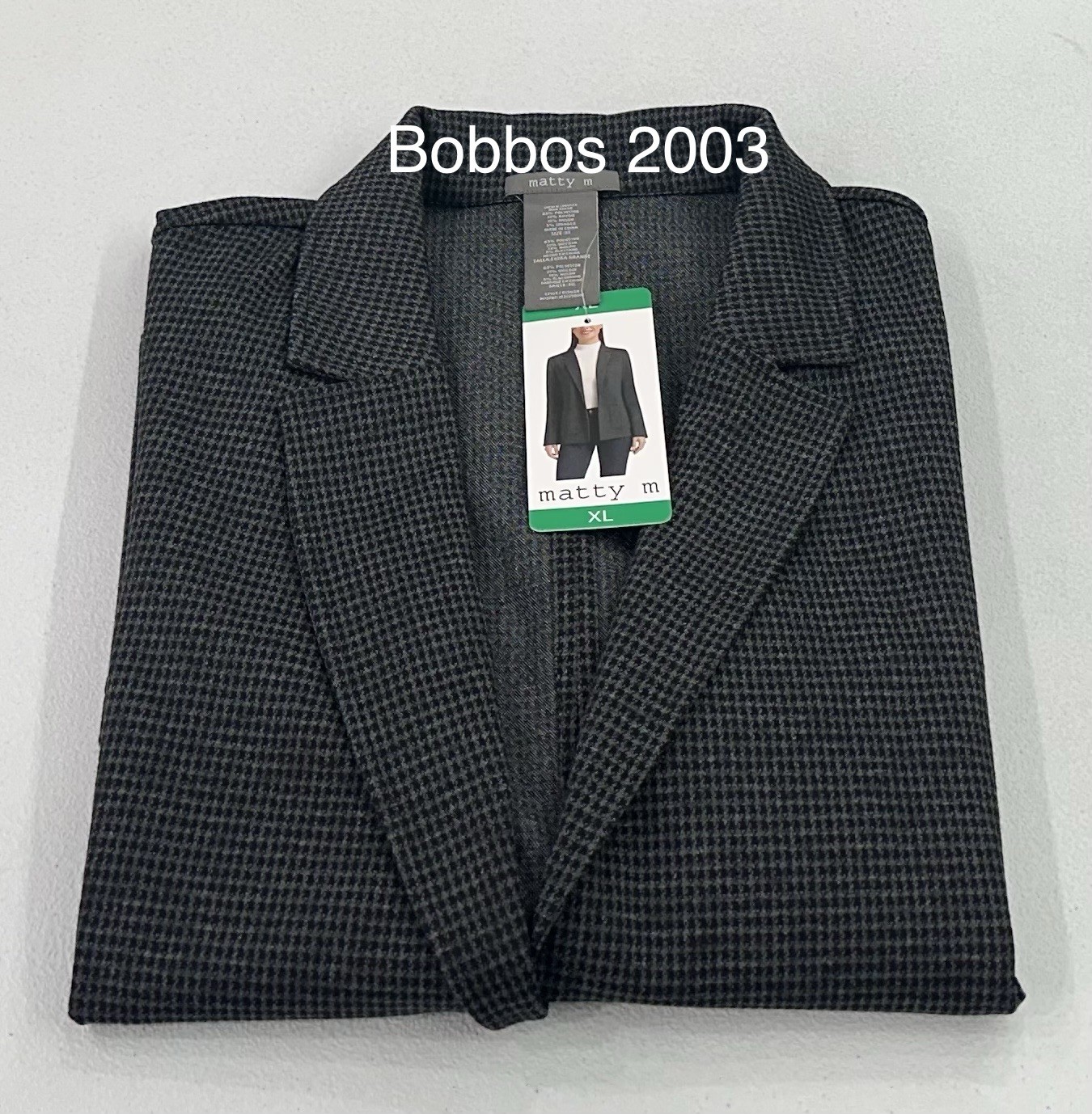 Matty M Women's Long Sleeve Stretch Pockets Blazer, Dark Gray, Size XL