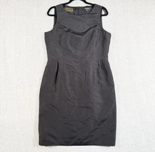 Brooks Brothers Dress Womens 12 Sleeveless Sheath Loro Piana Silk Made in Italy