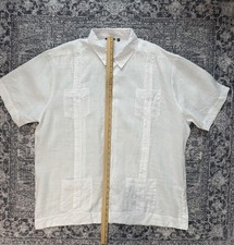 Bohio 100 Linen Guayabera Shirt Men's XXXL Cuban Mexican Wedding White Beach