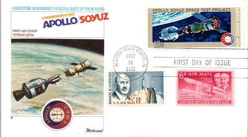 RUSSIA SPACE SOYUZ COOPERATION W/AMERICA 1975 DOCKING FLEETWOOD CACH COMBO#2 FDC