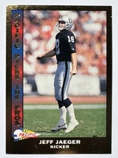JEFF JAEGER Los Angeles Raiders 1992 Pacific PICKS THE PROS INSERT Card #22