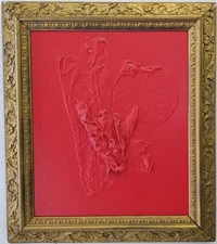 Alberto Burri, (Italian, 1915-95) Mixed Media on Masonite  Abstract Composition.