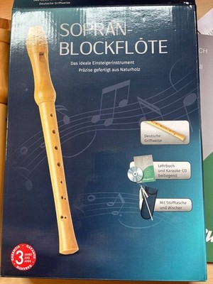 Sheffield Sopran-Blockflöte aus Holz mit CD, Lehrbuch & Hülle