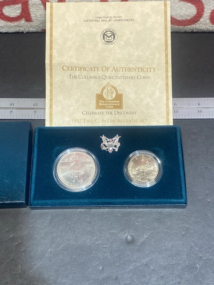 1992 U S Mint Columbus Quincentenary Set. .76 Troy Ounce Silver - Image 2 of 4