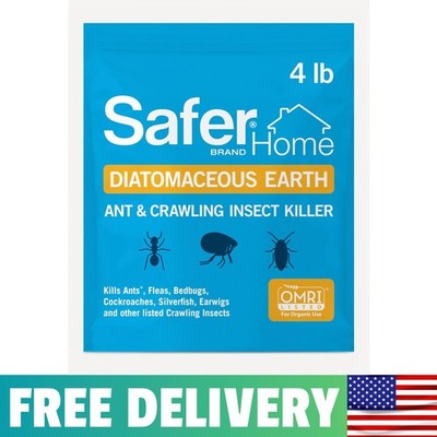 Home Diatomaceous Earth 4 lb Organic Powder for Fleas, Ants & Crawling Insects