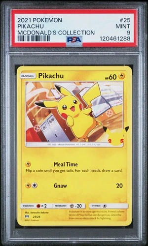 PSA 9 - 2021 Pokemon Pikachu McDonald's Collection #25 Mint