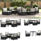 Garten und Balkon Polyrattan Gartenmöbel Set 4-9 Personen Essgruppe Lounge Essti
