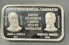 .999 Fine Silver 1oz Art Bar- 1880 Presidential Campaign Garfield v Hancock