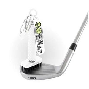 Magnetic Golf Club Brush - Detachable - Premium Nylon Bristles - Golf Bag White - Picture 1 of 7
