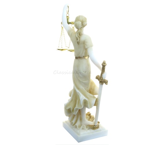 Estatua de la antigua diosa griega Themis Alabastro 8.5" - 21cm Mármol fundido Justicia - Imagen 5 de 10