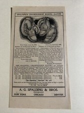 Spalding Championship Boxing Gloves 1901 Baseball 4X6 Ad
