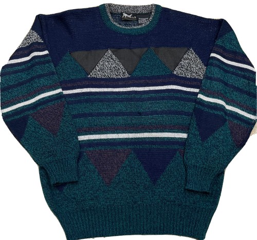 Vintage 80s Geometric Triangle Sweater 