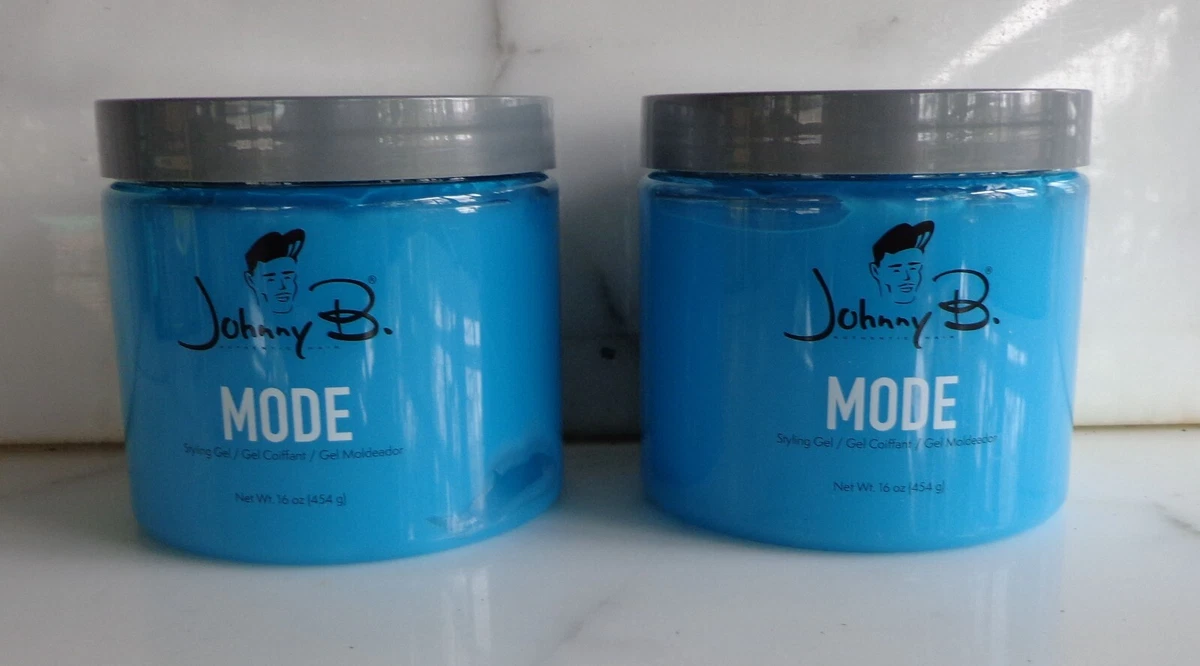 2 BOTTLES Johnny B Mode Styling Hair Gel 16 oz Gel Coiffant-Moldeador