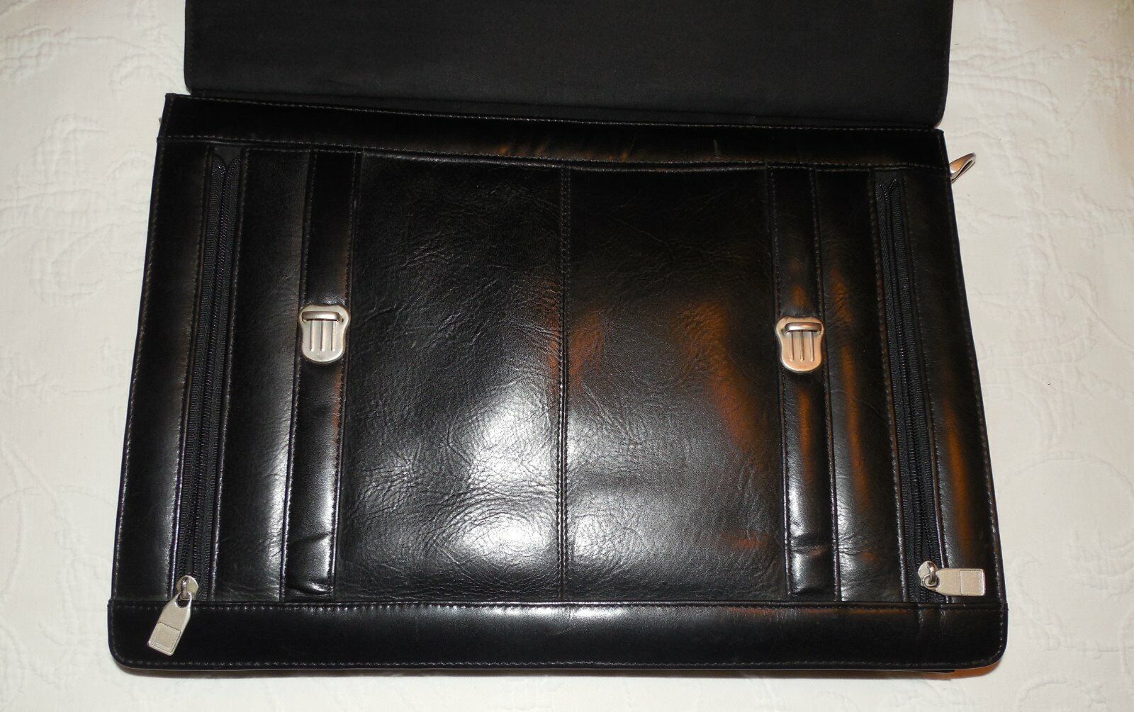 WILSONS Black Leather 16" Briefcase Attache Messe… - image 3