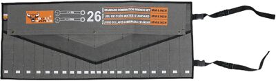Heavy-Duty 26-Pocket Wrench Tool Roll Organizer, Cotton Duck,Sand Cinnamon Brown