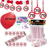 Deko 70. Geburtstag Partyset Dekopaket Dekoration Girlanden Geburtstagsdeko 70.