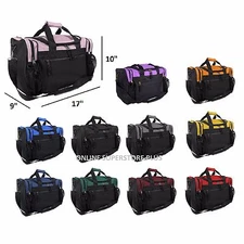 DALIX 17" Duffle Duffel Bag Sports Gym Pink Red Black Blue Gold Gray Green