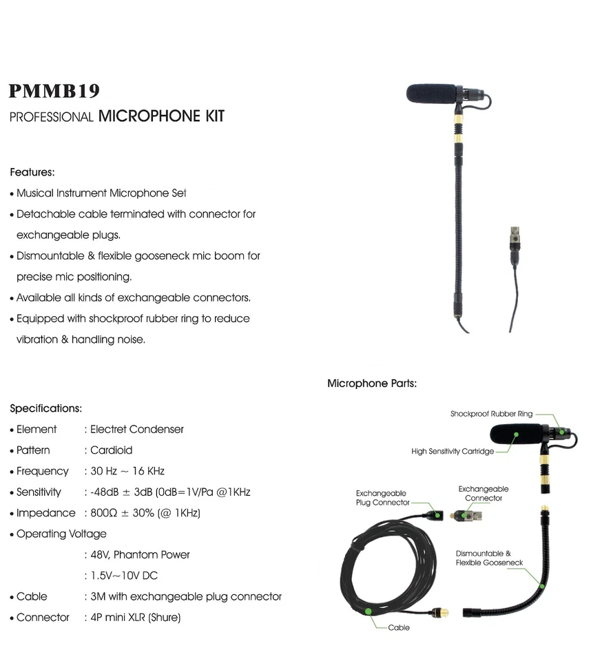 Rannsgeer Guitar Clip-On Musical Instrument Microphone for Wireless Microphone - Image 3 of 4