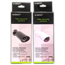 2 - E Circuit Fake Surveillance Security Camera Easy Mounts to Wall or Ceiling