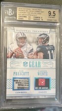 2016 National Treasures Dak Prescott + Wentz Gem Mint  #1/1 BGS 9.5 1/1 Rookie
