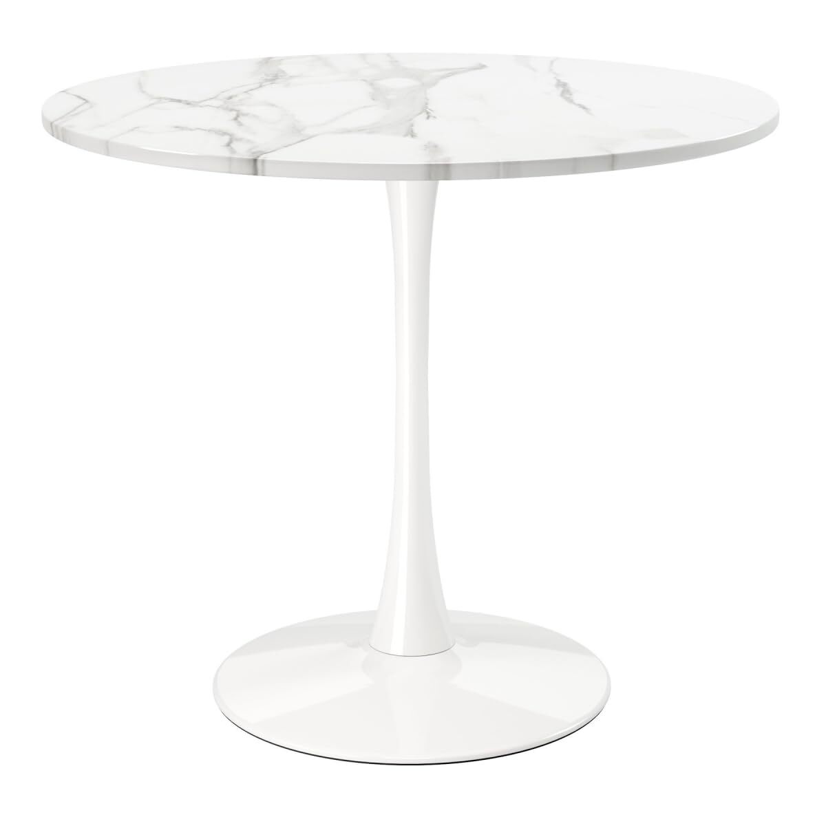 36-inch White Round Metal Pedestal Dining Table Base