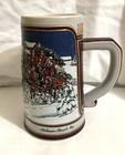 1989 ANHEUSER BUSCH BUDWEISER Holiday Christmas Beer Stein Ceramic Clydesdales — photo 6