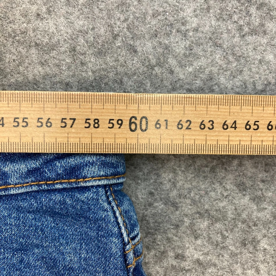 Pantalones cortos de algodón para mujer talla 24 Plus azul tiro medio bolsillos denim 2119 Foto 4 de 4